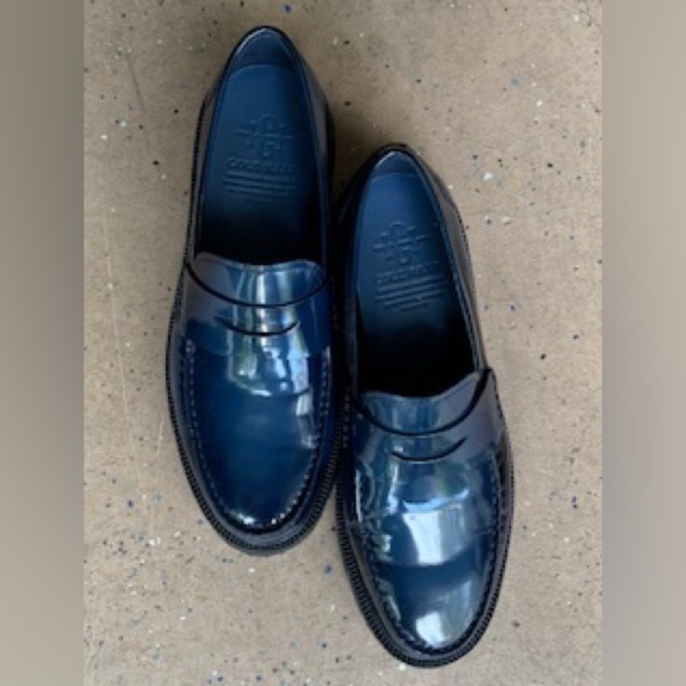 COLE HAAN Blue American Classic Penny Loafer Slip-Ons - Picture 12 of 13